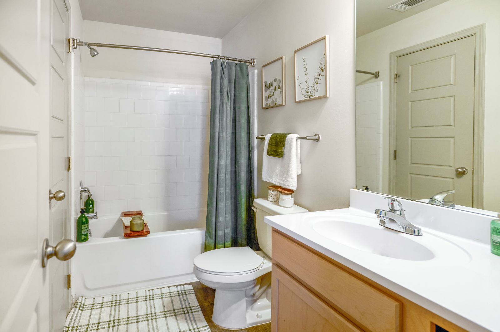 Bright and clean bathroom with shower