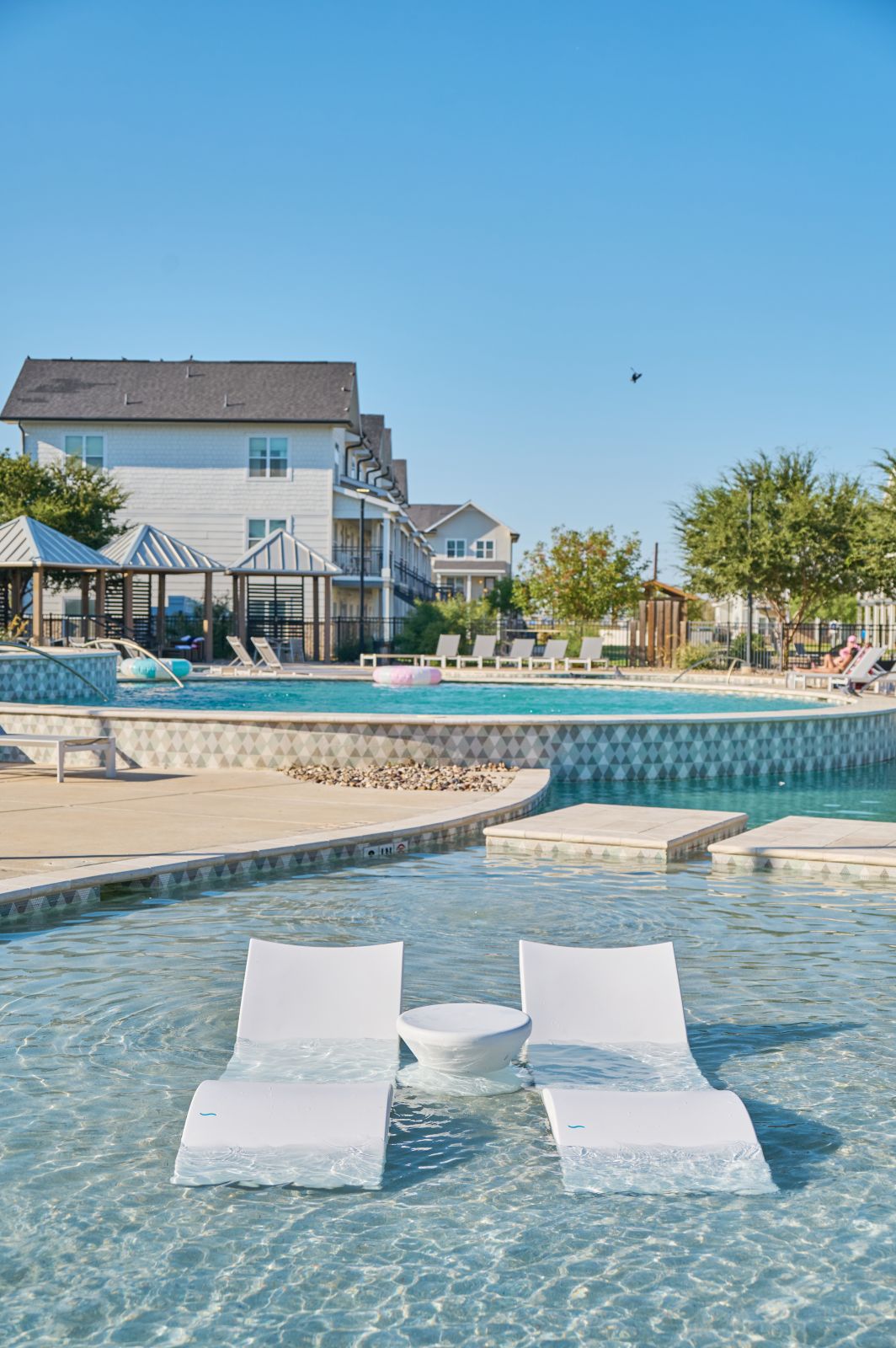 Two chairs in pool