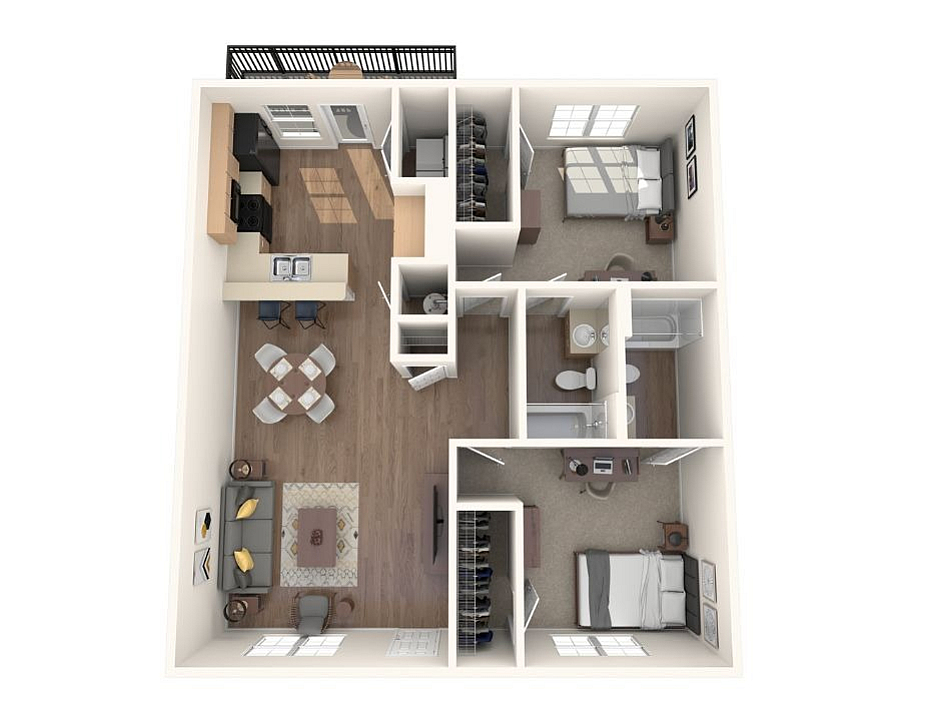 2BR/2BA – Flat