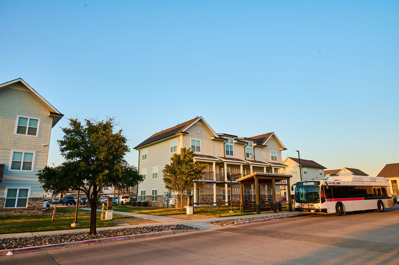 Exterior shot of a townhouse