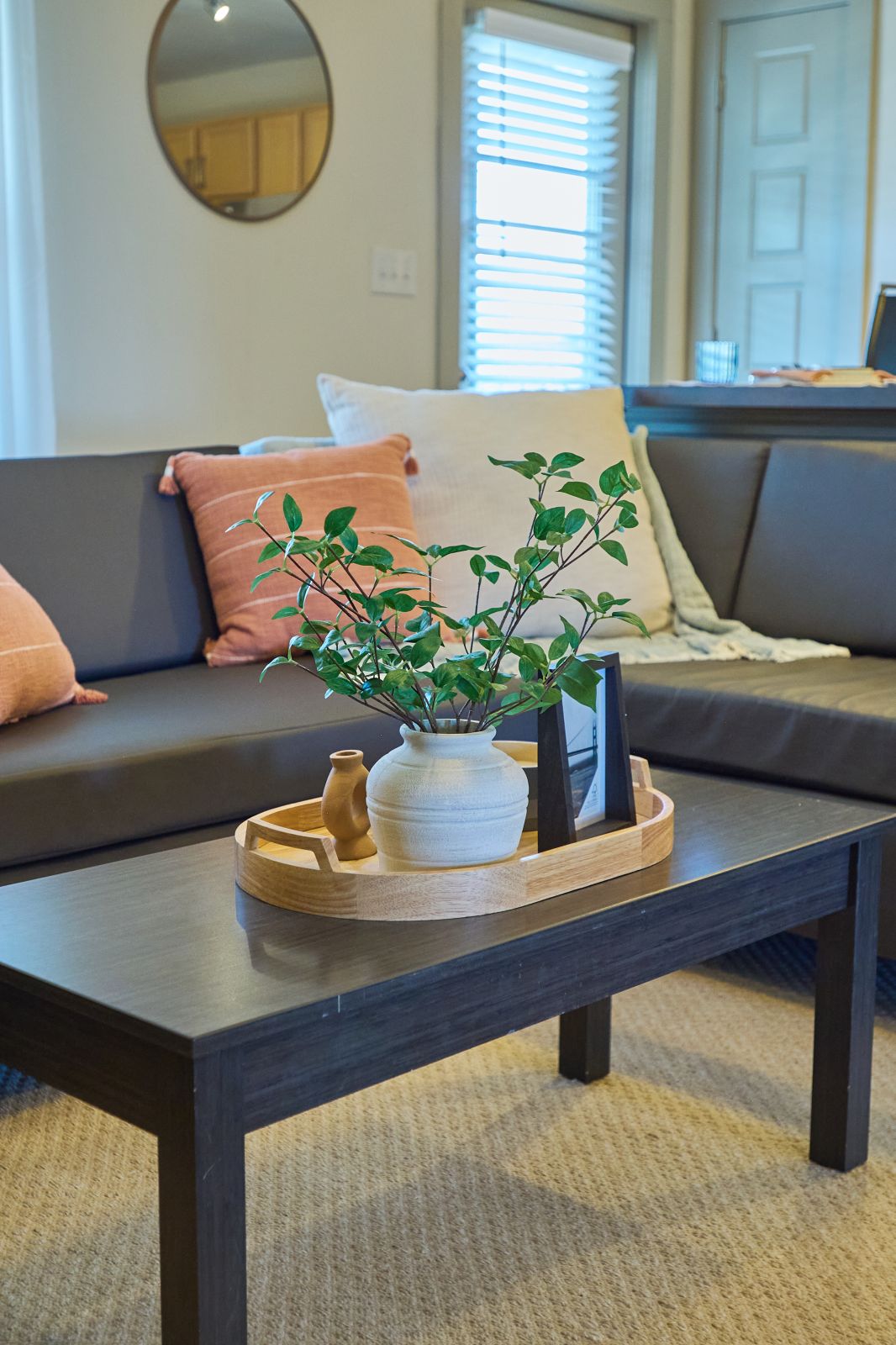 Table piece on coffee table in apartment